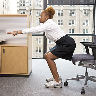 Office exercise: Squats