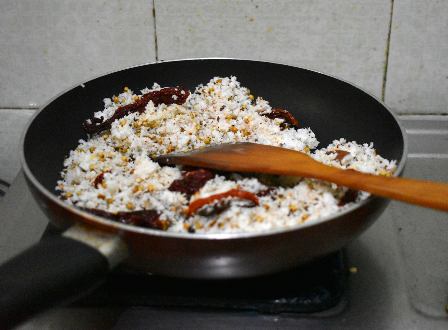 Roast all ingredients for mango curry