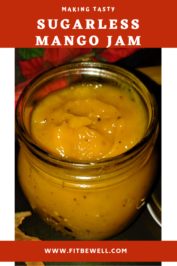 Making tasty simple Sugar free mango Jam