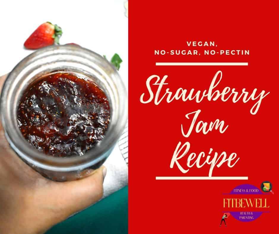 Vegan No Sugar Strawberry jam without preservatives or pectin