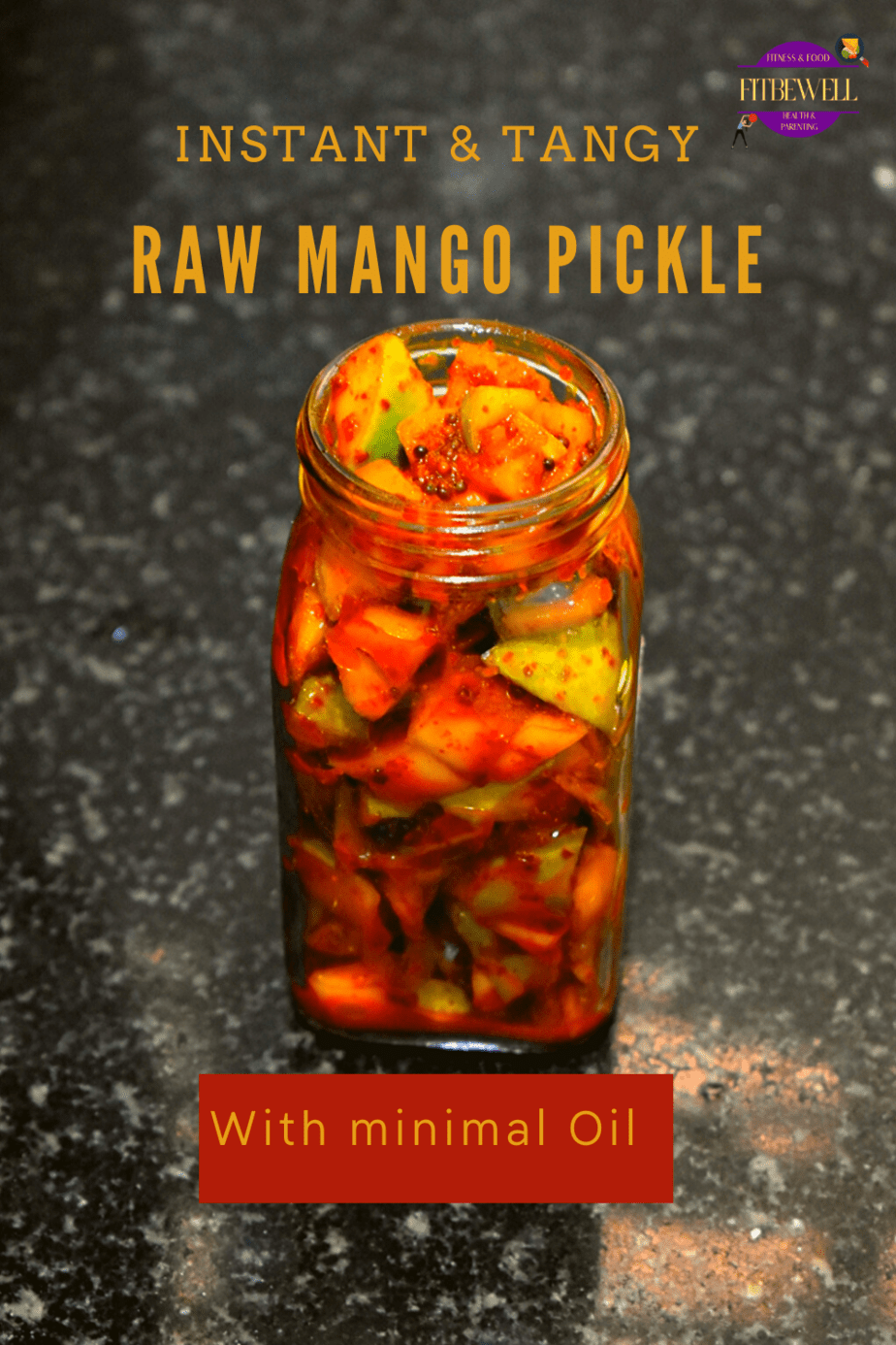 Instant & Tangy Raw mango pickle with less oil